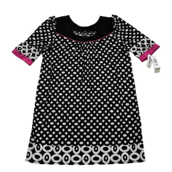 Tiana B Dress Short Sleeve Knee Length Shift Black White Pink Dress Size 18 NEW - Picture 7 of 12